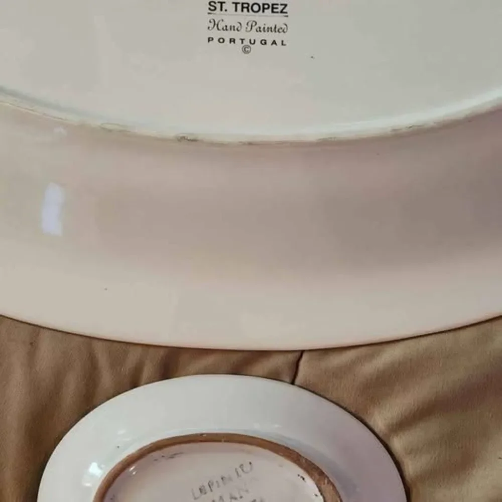 Dansk St. Tropez Platter and Deruta Rooster Dish